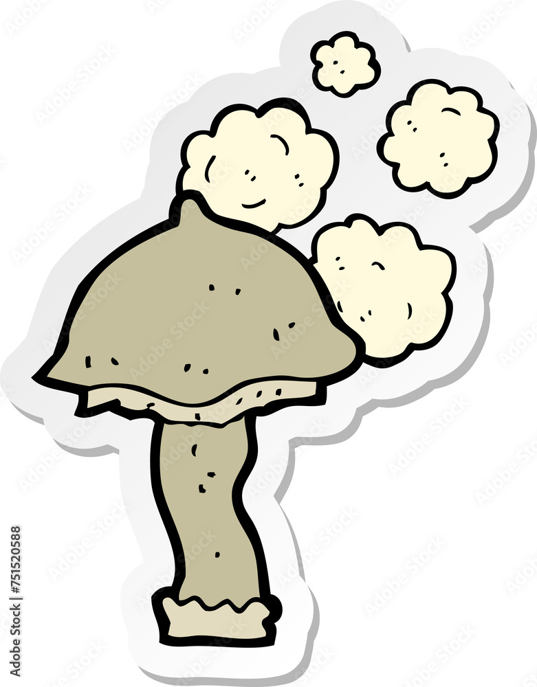 sticker of a cartoon mushroom sticker of a cartoon mushroom