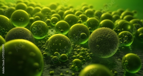  Vibrant Bubbles in a Green Ocean