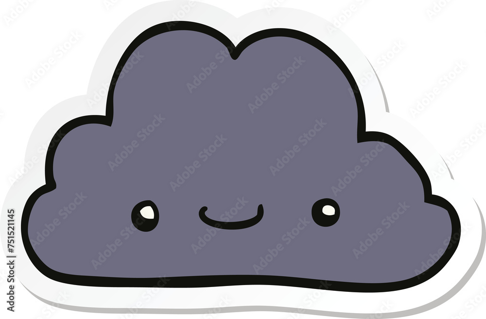 sticker of a cute cartoon cloud sticker of a cute cartoon cloud
