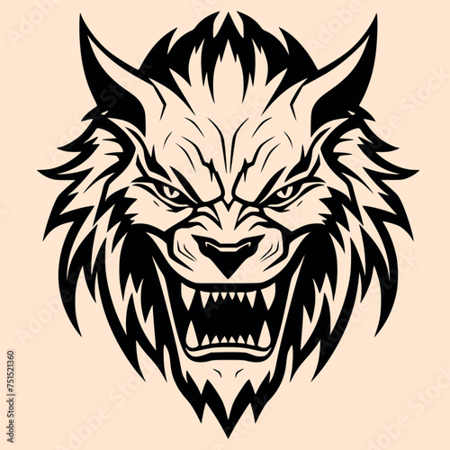 Black and White Sabertooth Outline Silhouette Ornament Vector Art for Logo and Icon  Sketch  Tattoo  Clip Art
