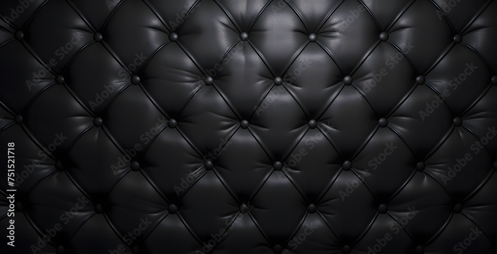 Obraz premium texture capitonné noir, généré par IA
