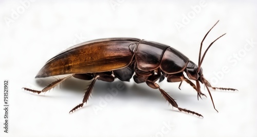  Close-up of a beetle on a white background