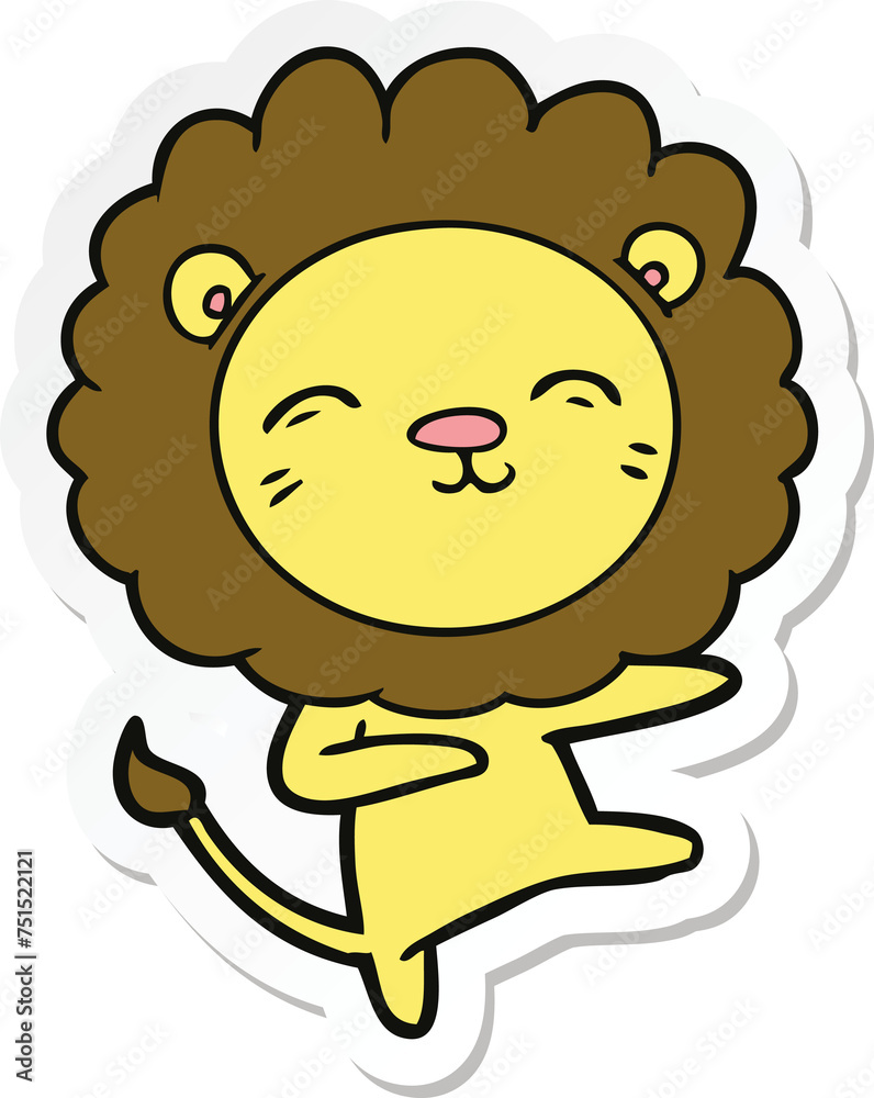 sticker of a cartoon lion sticker of a cartoon lion