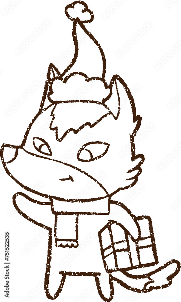 Christmas Fox Charcoal Drawing Christmas Fox Charcoal Drawing