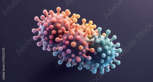  Vibrant 3D illustration of a cell structure