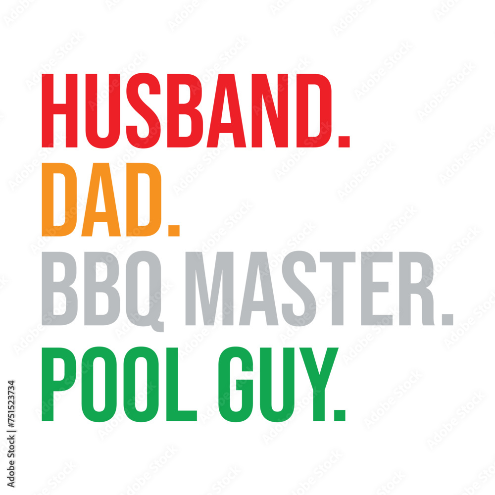 Husband Dad Bbq Pool Guy Svg T-shirt Design