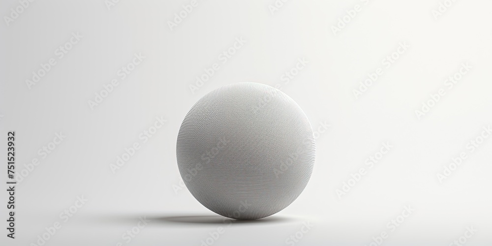 Pure minimalistic design featuring a singular grey textured sphere on a clean white background Pure minimalistic design featuring a singular grey textured sphere on a clean white background