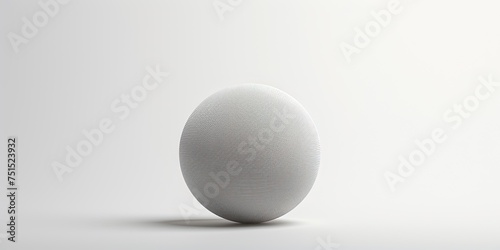 Pure minimalistic design featuring a singular grey textured sphere on a clean white background