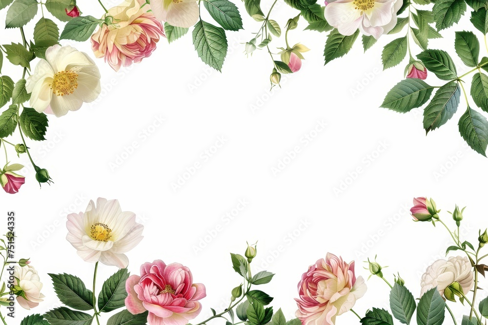 Floral border with flowers.