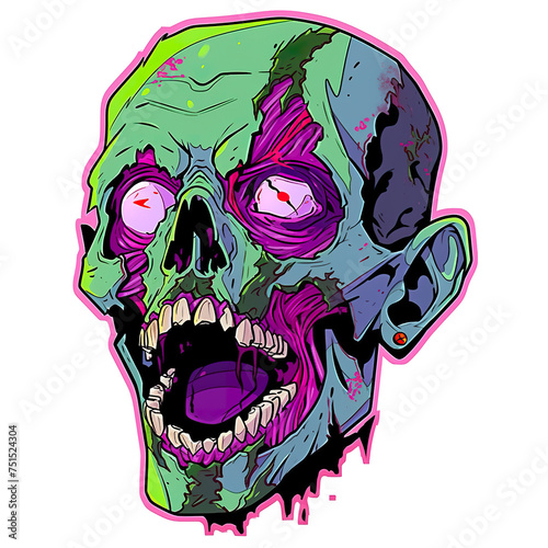 t-shirt design icon logo zombie halloween  mask character scary, art photo