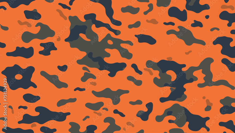 Orange military camouflage seamless pattern. Army camo texture for seamless wallpaper. Vector design.