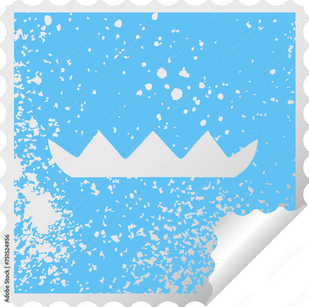 distressed square peeling sticker symbol lilly pad distressed square peeling sticker symbol lilly pad