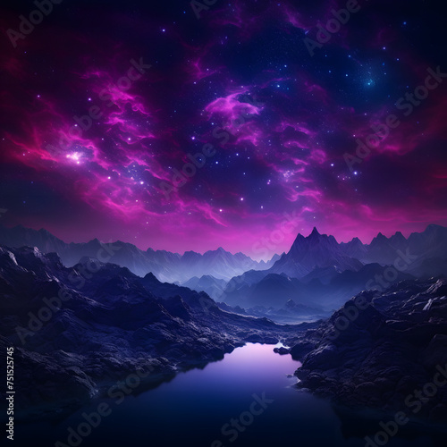 Elevated 8K photography resplendent purple galaxy views