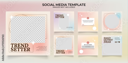 social media template banner blog fashion sale promotion. fully editable instagram and facebook square post frame puzzle organic sale poster. fresh colorful vector background