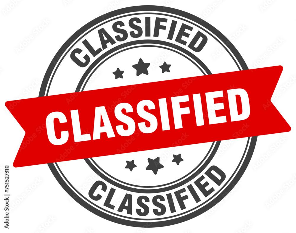 classified stamp. classified label on transparent background. round sign classified stamp. classified label on transparent background. round sign