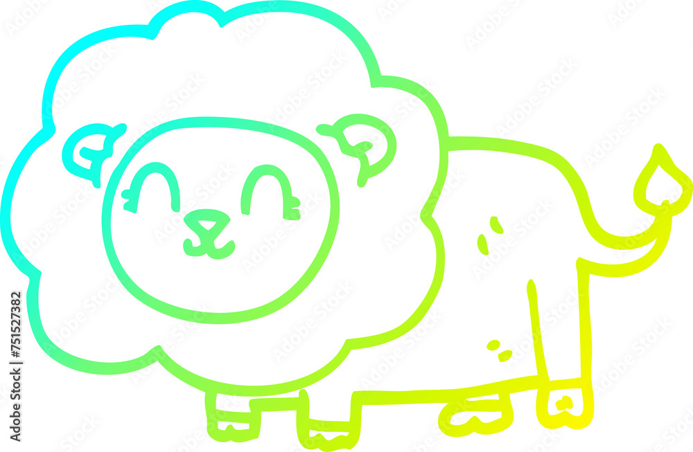 cold gradient line drawing cartoon lion cold gradient line drawing cartoon lion