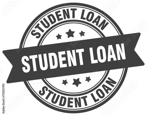 student loan stamp. student loan label on transparent background. round sign