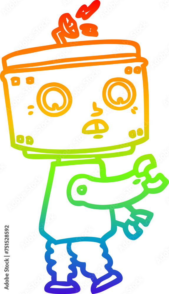 rainbow gradient line drawing cartoon robot rainbow gradient line drawing cartoon robot