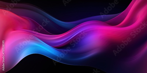 Vibrant color gradient on black background, abstract purple pink blue black poster design, copy space