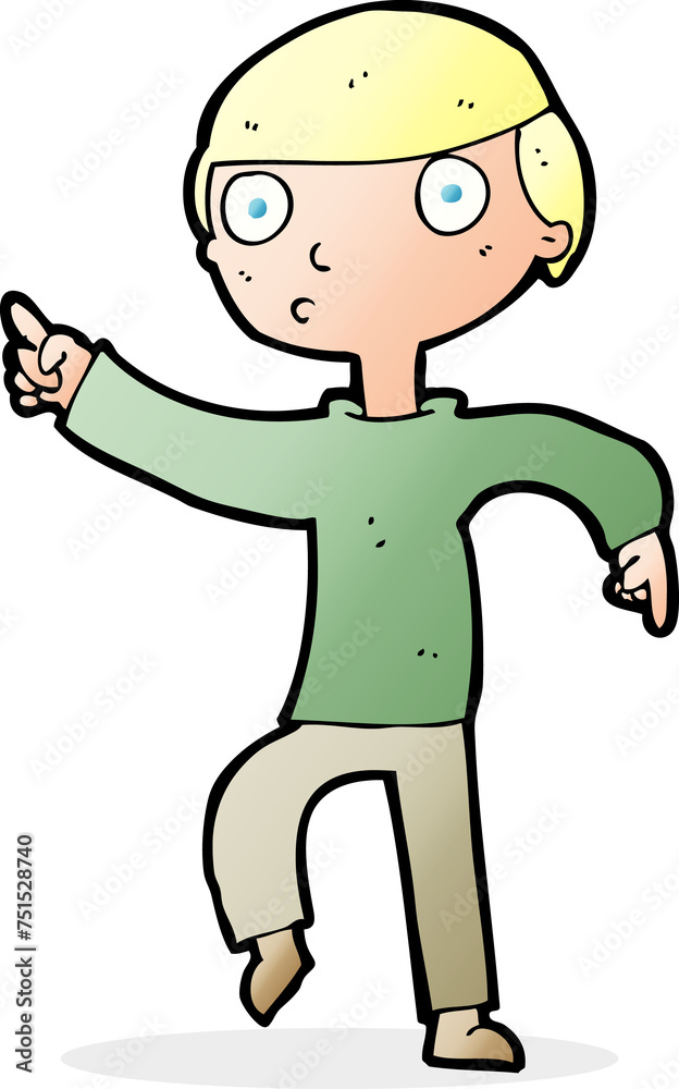 cartoon boy pointing