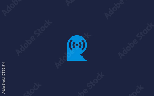 letter r with signal logo icon design vector design template inspiration