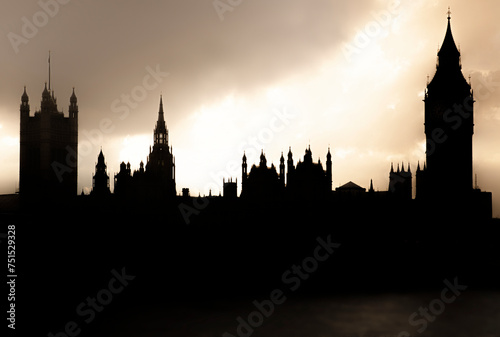 Silhouette Westminiter Palast in London