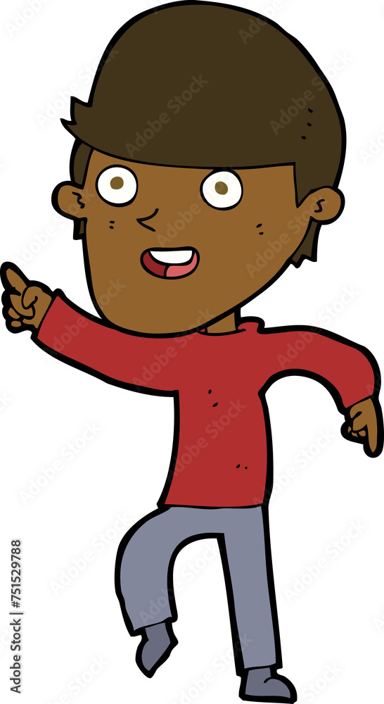 Obraz premium cartoon happy man