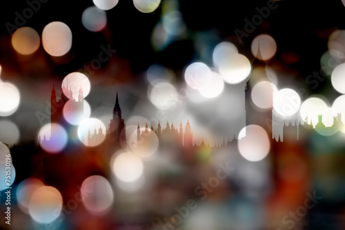 Verschwommene Lichtpunkte vor dunklem Hintergrund in London