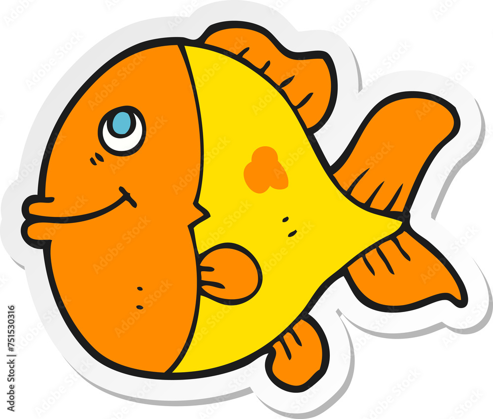 sticker of a cartoon fish sticker of a cartoon fish