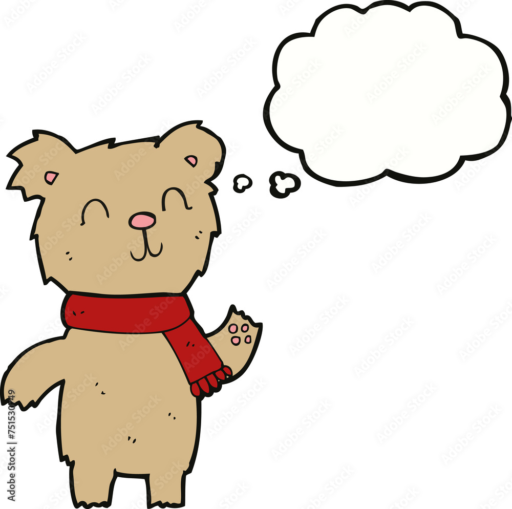 cartoon cute teddy bear with thought bubble cartoon cute teddy bear with thought bubble
