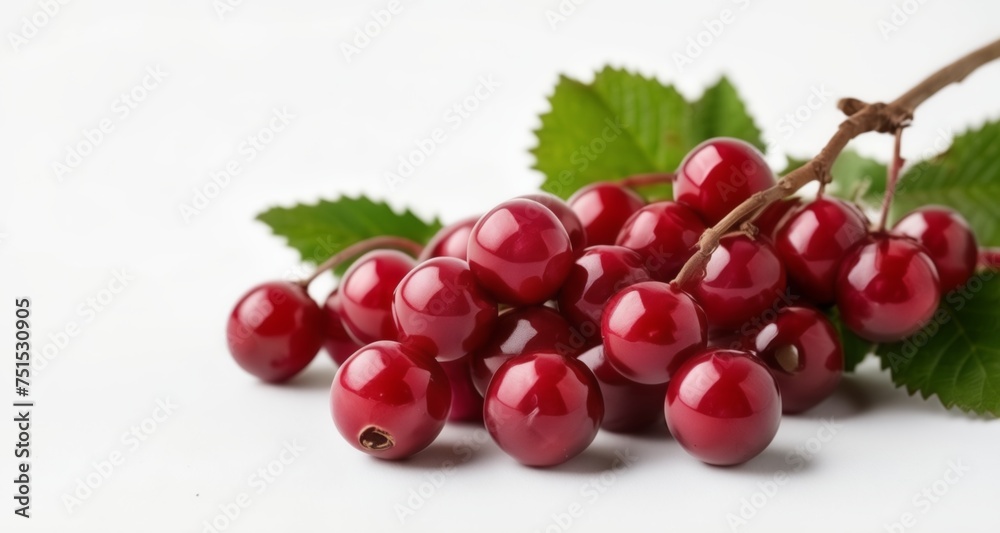 Vibrant red berries on a branch, ready for harvest Vibrant red berries on a branch, ready for harvest