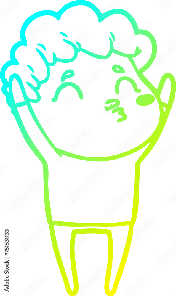cold gradient line drawing cartoon man pouting cold gradient line drawing cartoon man pouting