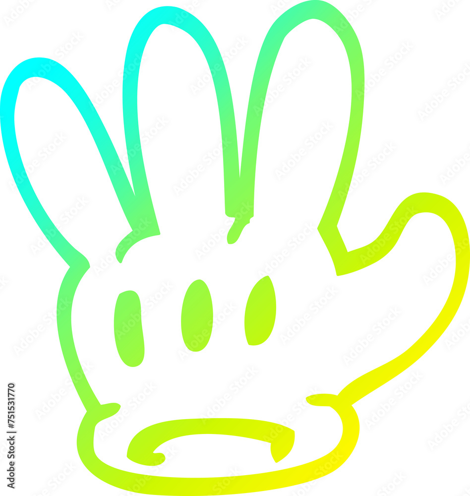 cold gradient line drawing traditional cartoon glove cold gradient line drawing traditional cartoon glove