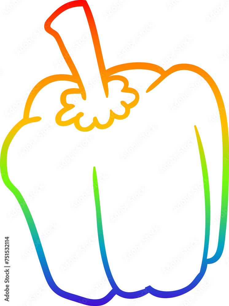 Obraz premium rainbow gradient line drawing fresh organic pepper