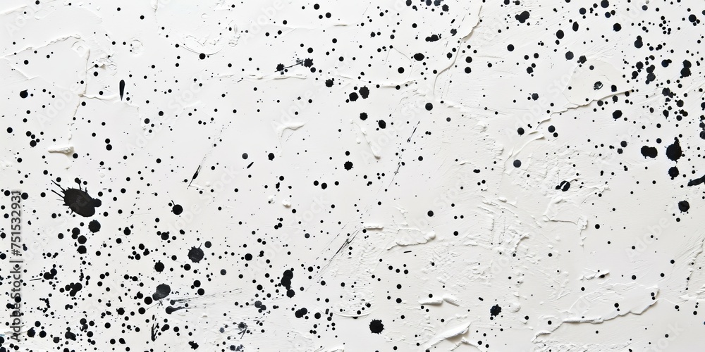 Grunge white background with black spots. Monochrome texture.