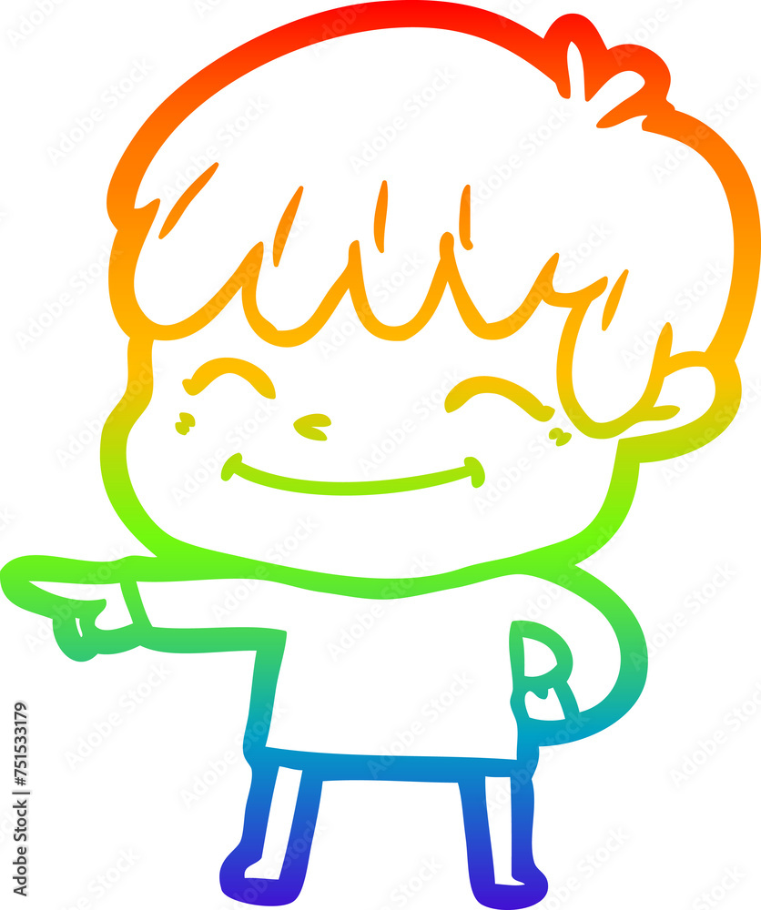 rainbow gradient line drawing cartoon happy boy rainbow gradient line drawing cartoon happy boy