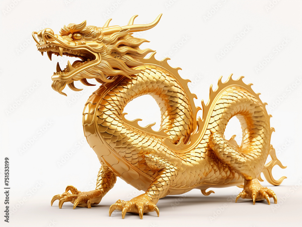 Fototapeta premium golden dragon statue