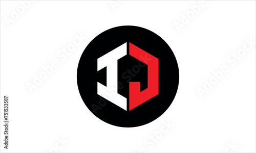 IJ initial letter polygon icon gaming logo design vector template. batman logo, sports logo, monogram, falcon, war game, symbol, playing logo, abstract, fighting, typography, icon, minimal, premier 