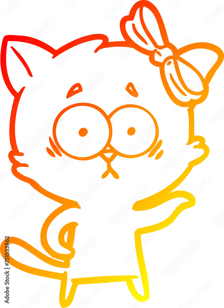 warm gradient line drawing cartoon cat warm gradient line drawing cartoon cat