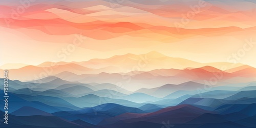 Low poly abstract landscape with blurred lines