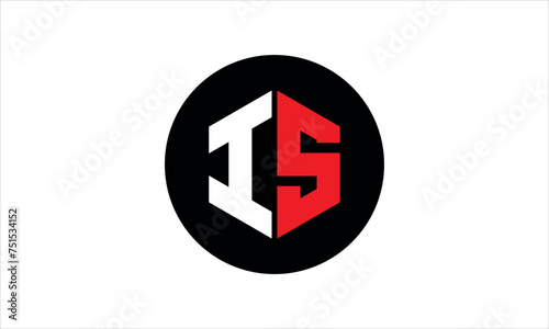 IS initial letter polygon icon gaming logo design vector template. batman logo, sports logo, monogram, falcon, war game, symbol, playing logo, abstract, fighting, typography, icon, minimal, premier 