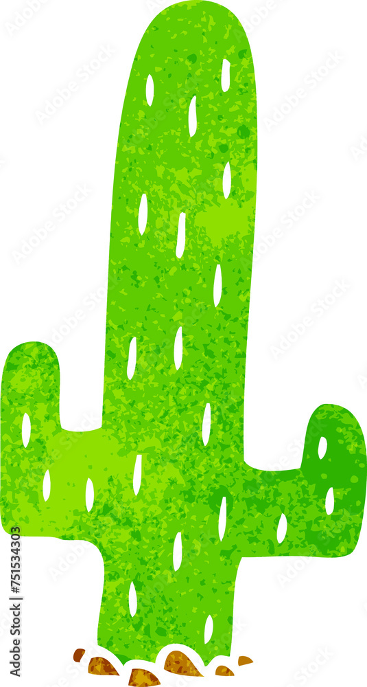 retro cartoon doodle of a cactus retro cartoon doodle of a cactus