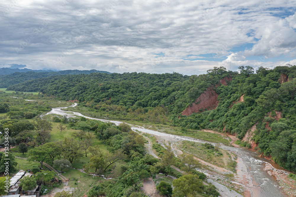 Aerial view of the Conchas River in Metan province of Salta Argentina. Aerial view of the Conchas River in Metan province of Salta Argentina.