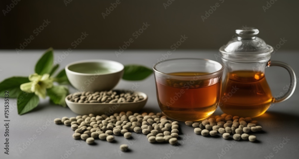  Aromatic tea preparation with fresh herbs and spices