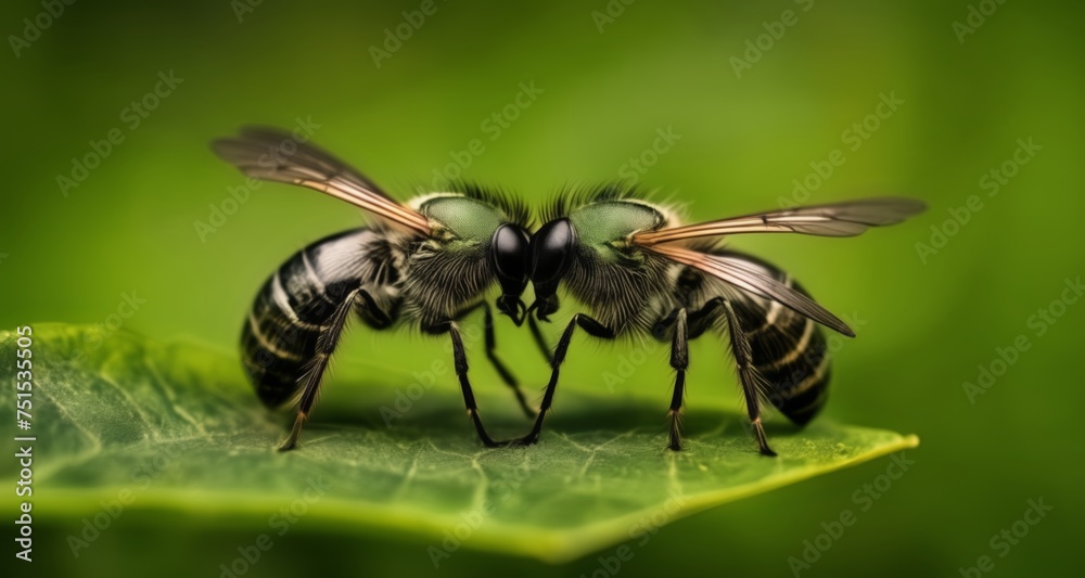 A tender moment in nature - two bees share a kiss A tender moment in nature - two bees share a kiss