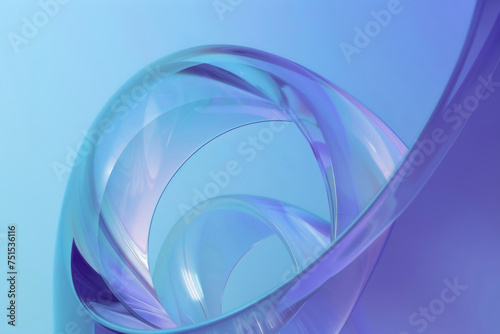 Abstract blue background with transparent material. Concept of soft and relaxing visuals, calming rhythms. 