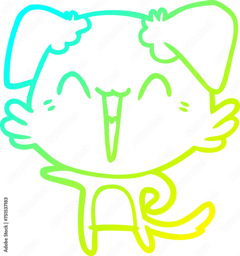 cold gradient line drawing happy little pointing dog cartoon cold gradient line drawing happy little pointing dog cartoon