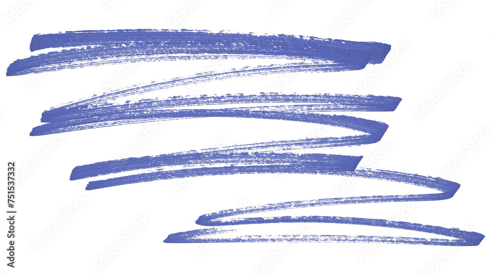 Fototapeta premium Purple brush strokes isolated on transparent background.