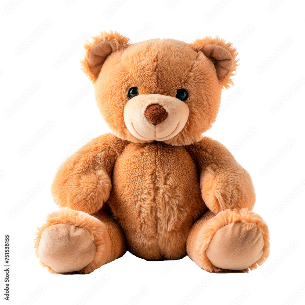 A teddy bear is sitting. Isolated on transparent background, PNG A teddy bear is sitting. Isolated on transparent background, PNG