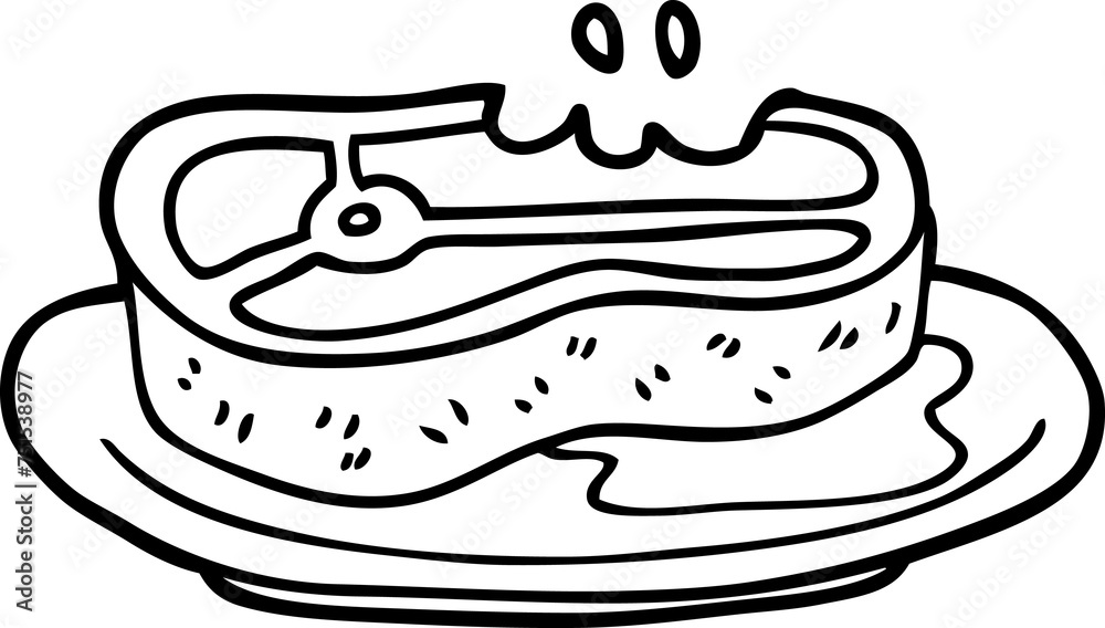 line drawing cartoon well cooked meat line drawing cartoon well cooked meat